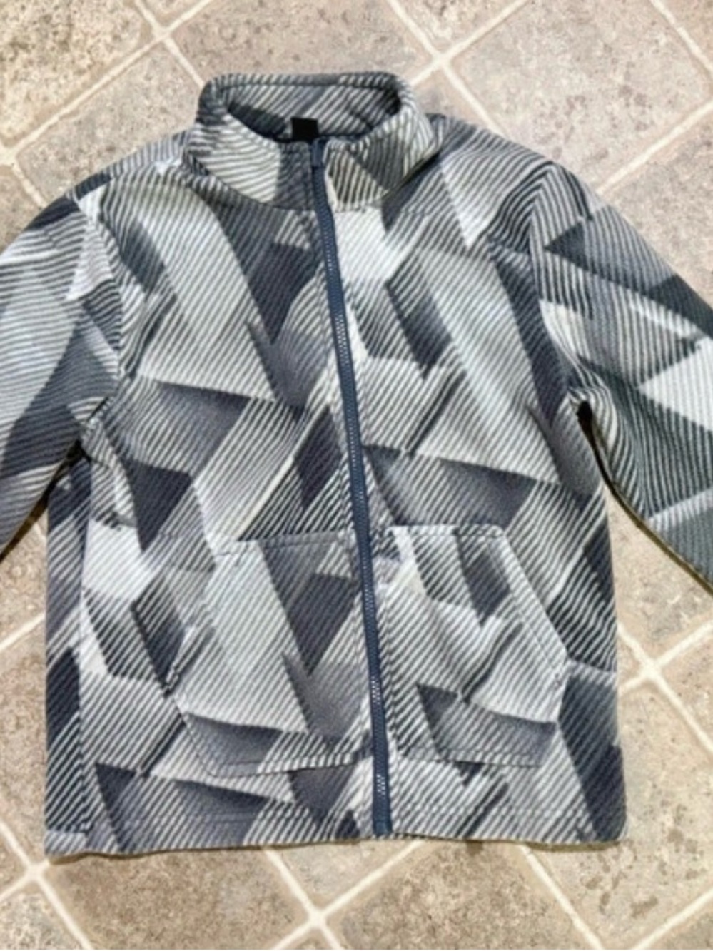 Eddie Bauer Kids Gray Geometric Fleece Jacket